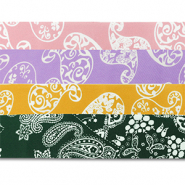 Set di 4 bandane rosa chiaro-viola-giallo ocra-verde scuro