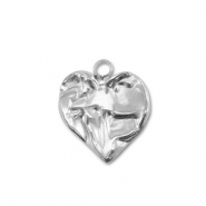 Ciondoli in acciaio inossidabile cuore argento