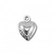 Ciondoli in acciaio inossidabile cuore argento