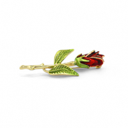 Broches rosa rosso-verde-oro