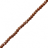 Perline sfaccettate 6x4mm rondella rosso scuro-marrone