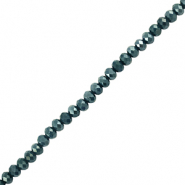 Perline sfaccettate 3x2mm rondella verde scuro