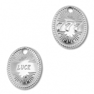 BY31&reg; Ciondolo in acciaio inossidabile numeri angelici 777 / luck argento