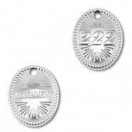 BY31&reg; Ciondolo in acciaio inossidabile numeri angelici 222 / alignment argento