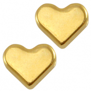 Perlina di metallo DQ cuore oro (privo di nichel)