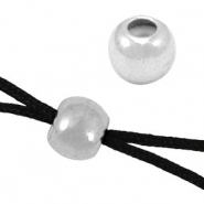Chiusura con perline scorrevoli  di metallo DQ 5mm argento antico (privo di nichel)