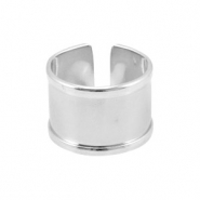 Componenti di metallo DQ anello base (per 10 mm cordoncino/pelle) argento antico (privo di nichel)