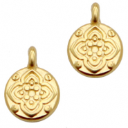 Ciondoli di metallo DQ fiore 7mm oro (privo di nichel)
