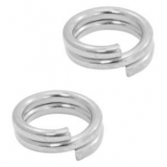 Anellino bris&eacute; di metallo DQ 5mm argento antico (privo di nichel)
