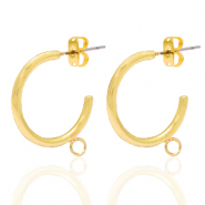 Componenti di metallo DQ orecchini a cerchio 20 mm con anellino oro (privo di nichel)