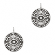 Ciondoli di metallo DQ 15mm occhio argento antico (privo di nichel)