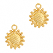 Ciondoli di metallo DQ 15mm girasole oro (privo di nichel)