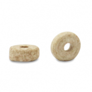 Perline di ceramica greca DQ 6mm rondella beige sabbia