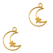 Ciondoli di metallo DQ luna e stella oro (privo di nichel)