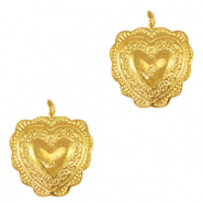 Ciondoli di metallo DQ cuore oro (privo di nichel)