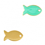 Ciondoli di metallo DQ pesce oro-blu veraman (privo di nichel)