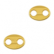 Ciondoli di metallo DQ distanziatore ovale oro (privo di nichel)