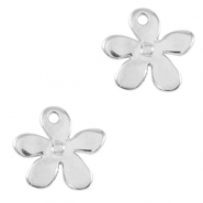 Ciondoli di metallo DQ fiore argento antico (privo di nichel)