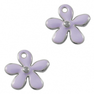 Ciondoli di metallo DQ fiore argento antico-viola (privo di nichel)