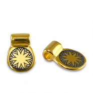 Passanti di metallo DQ fiore oro (privo di nichel)