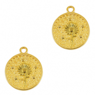 Ciondoli di metallo DQ fiore oro (privo di nichel)