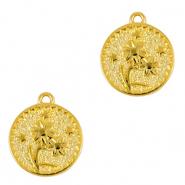 Ciondoli di metallo DQ fiore oro (privo di nichel)