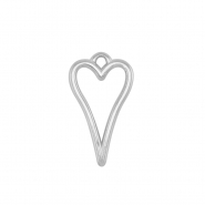 Ciondoli di metallo DQ cuore argento antico