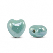 Perline di ceramica greca DQ cuore turchese