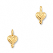 Ciondoli di metallo DQ cuore oro (privo di nichel)