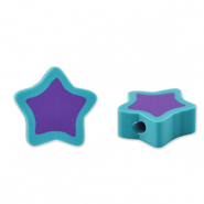 Perline di polimero stella viola-turchese blu