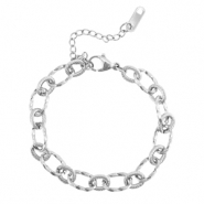 Bracciali in acciaio inossidabile con maglia contorta argento