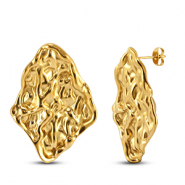 Pendientes Acero Inox irregolare oro