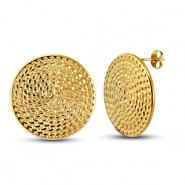 Pendientes Acero Inox tonda oro