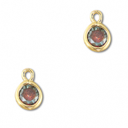 Pendenti di vetro Crystal Glass tonda multicolore-oro