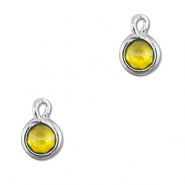 Pendenti di vetro Crystal Glass tonda giallo-argento