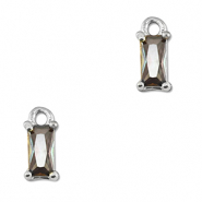 Pendenti di vetro Crystal Glass rettangolo multicolore-argento