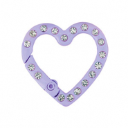 Componenti colorati anello bris&eacute; portachiavi cuore viola