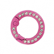 Componenti colorati anello bris&eacute; portachiavi rosa magenta