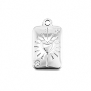 BY31&reg; Ciondoli in acciaio inossidabile carta di cuori argento