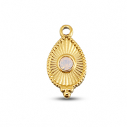BY31&reg; Ciondoli in acciaio inossidabile goccia oro-rosa opale delicata