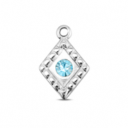 BY31&reg; Ciondoli in acciaio inossidabile rombo argento-acqua