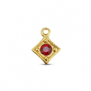 BY31&reg; Ciondoli in acciaio inossidabile rombo oro-rosso rubino