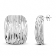 Pendientes Acero Inox rettangolo argento
