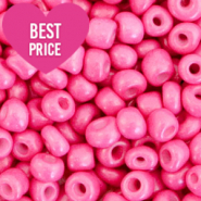 Perline di vetro rocailles 8/0 (3 mm) rosa gomma da masticare