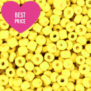Perline di vetro rocailles 8/0 (3 mm) giallo neon audace