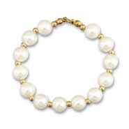Ciondoli accattivanti collana di perle bianco-oro