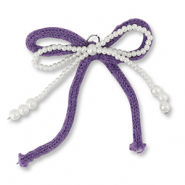 Ciondoli accattivanti doppio fiocco bianco-viola