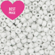 Perline di vetro rocailles 12/0 (2 mm) bianco