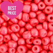 Perline di vetro rocailles 12/0 (2 mm) rosso corallo neon