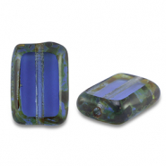 Perline Rep. Ceca TCB rectangle 12x8mm trasparente blu scuro
